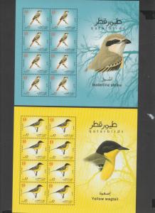 O) 2009 QATAR, BIRDS, MINISHEET FOR 6, MNH