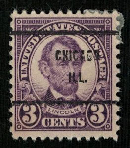 USA 1923-1929 Abraham Lincoln, overprint Chicago H.L., 3с (ТS-1676)