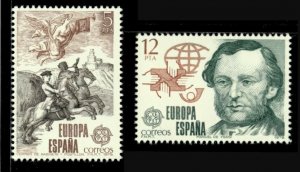 Spain 1979 - Europe Postal Reform History - Set of 2v - Scott 2147-48 - MNH