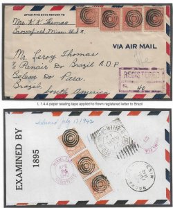Brownfield, Miss to Belem do Para, Brazil 1942 Airmail Miami Censor (C5234)