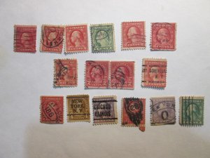 USA lot. Blocks, Washington STAMPS WITH FANCY CANCEL. UNCHEQUED.