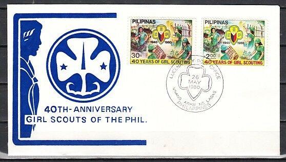 Philippines, Scott cat. 1465-1466. Girl Scout Movement issue. First day cover.