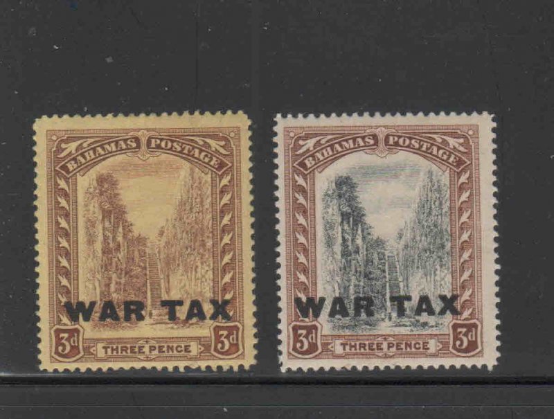 BAHAMAS #MR9-MR10  1918  KING GEORGE V  WAR TAX MINT VF LH  O.G