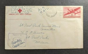 1943 US APO 928 Censored Red Cross Cover to St Paul Minnesota