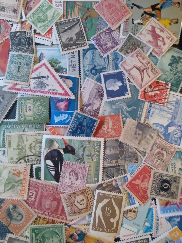 500 Unused Mint WW MNH Stamps 600k Hoard   97% Different! Vintage/Antique Dates