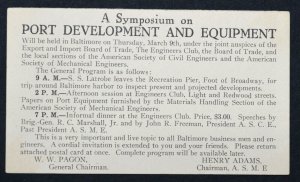 1920 Sc. #UY9 Reply Postal Message Card, Baltimore surcharge (M16-2), used, nice