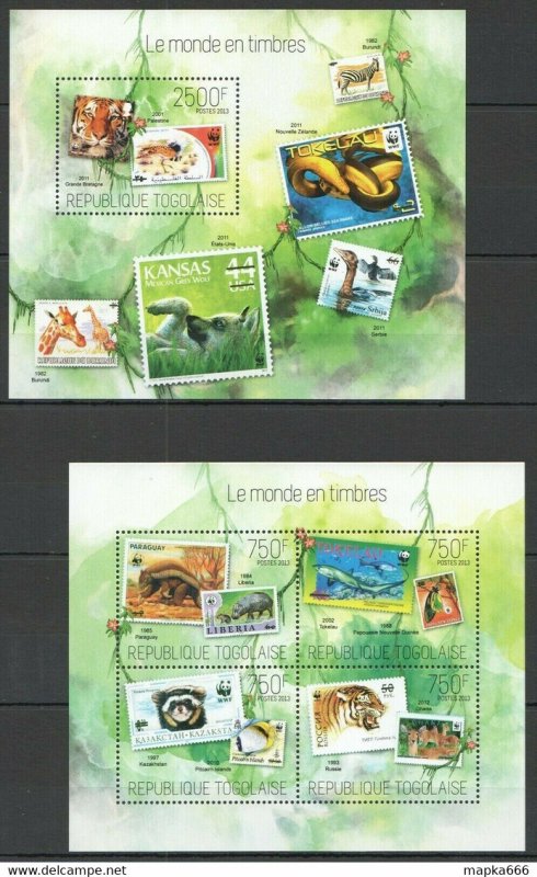 2013 Togo Wwf Fauna Animals Birds Marine Life World In Stamps Kb+Bl ** Tg761