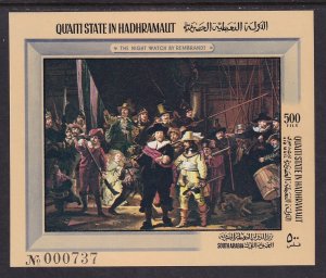 Aden Qu'aiti MI 168 BL20B Painting Imperf Souvenir Sheet MNH VF