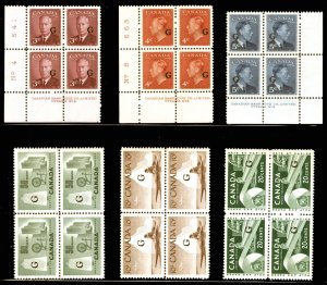 Canada 'G' Overprints XF Mint Blocks & Plate Blocks 6 items