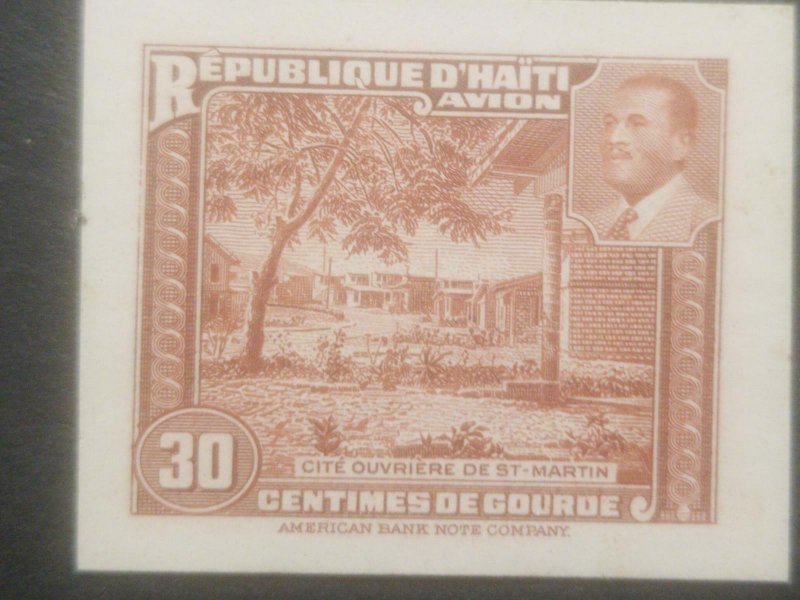 L) 1953 Haití, ABN, Die pruebas, American Bank Note, St. Martin trabajador City, Pres 