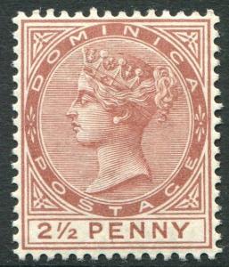 DOMINICA-1879 2½d Red Brown.  A mounted mint example Sg 6