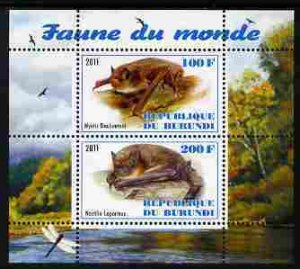 BURUNDI - 2011 - World Fauna, Bats #1 - Perf 2v Sheet - MNH-Private Issue