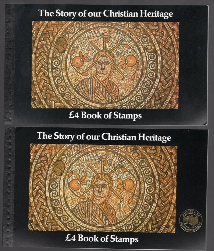 GB 1984 Christian Heritage 2 Booklets Normal + AUSIPEX 
