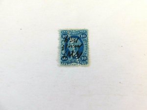 US #R36C Revenue Usd/Fine/PenCancel w/perf running top to bottom 1862, Scarce