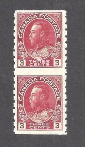CANADA 130a MINT NH 3c CARMINE ADMIRAL PART PERFORATE DIE 1 WET PRINTING BS30045