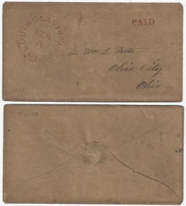 1853 - Stampless South Glastenbury, Connecticut to Ohio -  H1033