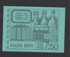 Sweden #1219a (1977 Wild Berries booklet) VFMNH CV $6.00