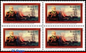 2616 BRAZIL 1997 MARQUIS OF TAMANDARE, NAVAL OFFICER, SHIPS, MI# 2737, BLOCK MNH