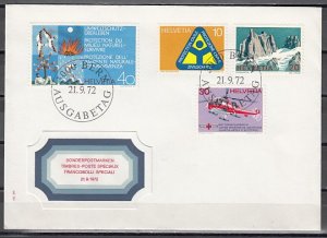 Switzerland, Scott cat. 551-554. Red Cross Helicopter. First day cover. ^