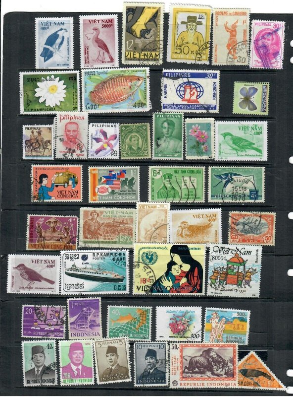 FAR EAST, VIET NAM, PHILIPPINES, INDONESIA  MIX x 32 USED ALL DIFFERENT   LOT M