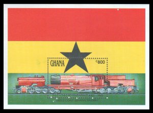 GHANA - 1992 STEAM LOCOMOTIVES / RAILWAY - MIN. SHEET MINT NH