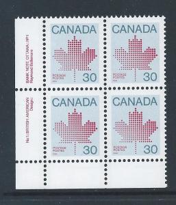 Canada #923 LL PL BL Maple Leaf 30