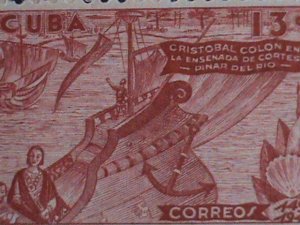 ​CUBA STAMP-1944 SC#391 COLUMBUS SIGHTS LAND-STAMP MNH-  VERY FINE