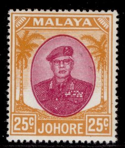 MALAYSIA - Johore GVI SG142, 25c purple & orange, NH MINT.