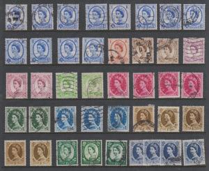 Great Britain QEII Definitives 4d-1/6 Bulk lot x 41 Used Unsure of Wmk