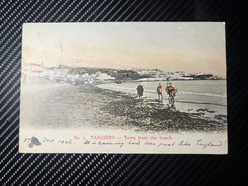 1906 Maroc Morocco PPC Postcard Cover Tanger to Brighton England