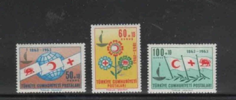 TURKEY #B95-B97 1963 INT'L RED CROSS MINT VF NH O.G