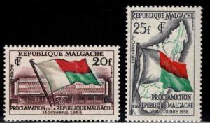 Madagascar Malagasy Scott 303-304 MH* 1959 flag set
