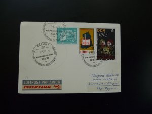 first flight cover Berlin Larnaca Interflug CSA 1976