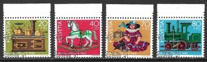 SWITZERLAND 1983 PRO JUVENTUTE Antique Toys Semi Postal Set Sc B501-B504 CTO VFU