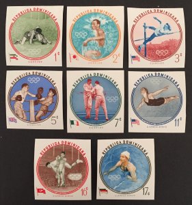 Dominican Republic 1960 #525-9,c115-7 (8) Imperforate, Olympic Winners, MNH.