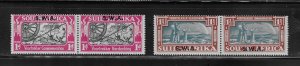 SOUTH WEST AFRICA SCOTT #133-34 1938 VOORTREKKER ISSUE- MINT NEVER HINGED