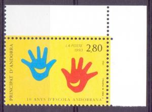 Andorra French 1993 MNH Andorran school smiling hands   complete