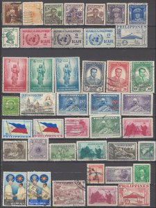 COLLECTION LOT OF #1238 PHILIPPINES 42 STAMPS 1945+