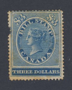 Canada Used Revenue Bill Stamp #FB17-$3.00 Pulled Perf. Guide Value = $85.00