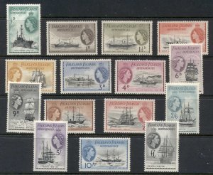 Falkland Is Deps 1954 QEII Pictorials, Ships MLH
