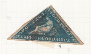 CAPE OF GOOD HOPE TRIANGLE 1863 4D BLUE SG19 USED 1