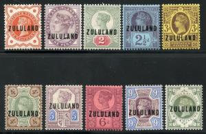 ZULULAND SCOTT#1/11  OVERPRINTS MINT HINGED FULL ORIGINAL GUM