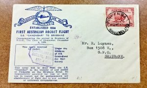 1934 AUSTRALIA 1st rocket Mail Cover EZ1C1 sealed w/ stamp A1A on back