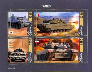 A9018 - LIBERIA - MISPERF ERROR Stamp Sheet - 2022 - Tanks, Military-