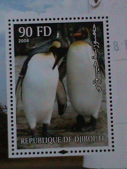 ​DJIBOUTI -2004  LOVELY PENGUINS & LIGHT HOUSE CTO SHEET-VF-FANCY CANCEL