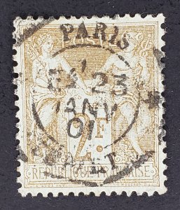 France, Scott #108, VF used, two light creases