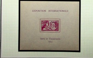 WALLIS & FUTUNA Sc 89 NH SOUVENIR SHEET OF 1937 - COLONIAL ARTS EXPO - (CA25)