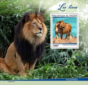 Niger - 2022 Southern African Lion - Stamp Souvenir Sheet - NIG220465b2