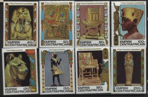 CENTRAL AFRICAN REPUBLIC,  349-356 MNH KING TUT SET