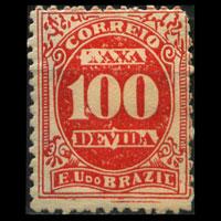 BRAZIL 1895 - Scott# J21 Numeral 100r LH